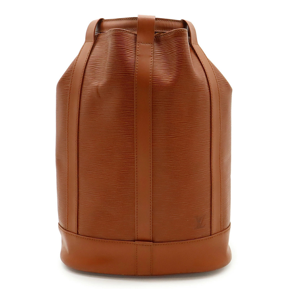 LOUIS VUITTON Epi Randonee Shoulder Bag Hobo Drawstring Leather Kenya Brown